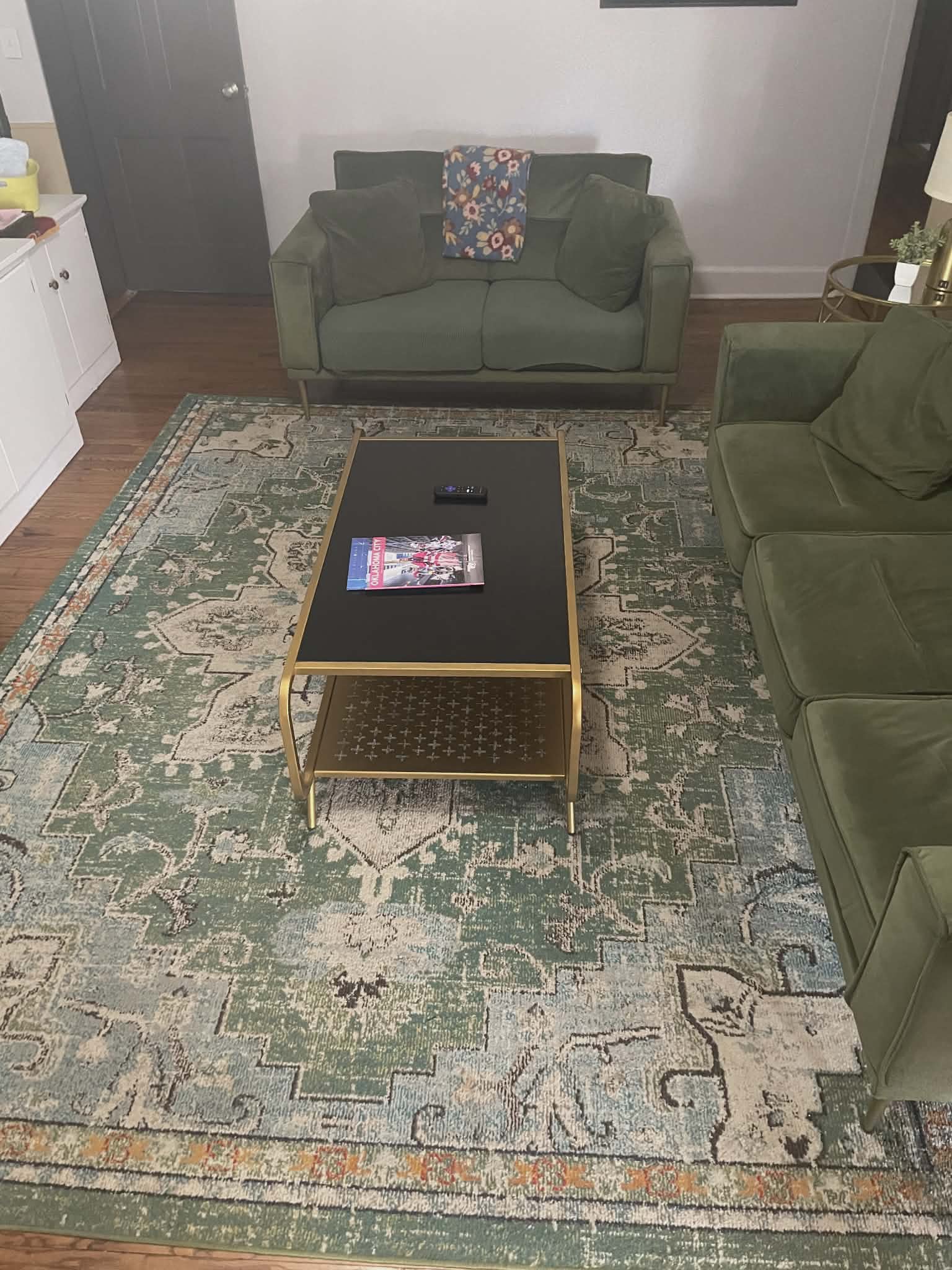 Freshly cleaned living room with styled furniture